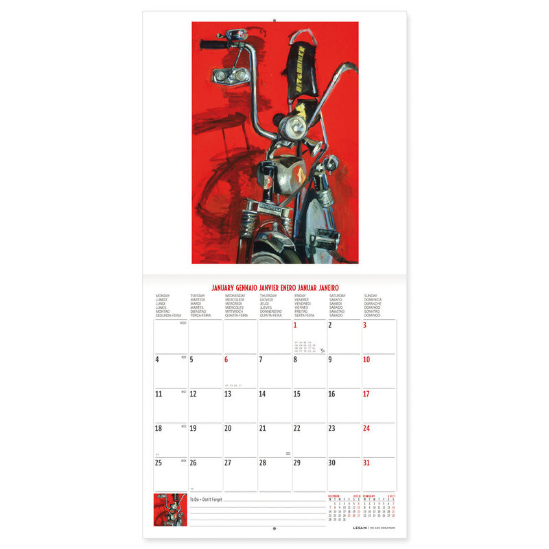 Wall Calendar 2021 18x18 Cm Bike Art Legami Com