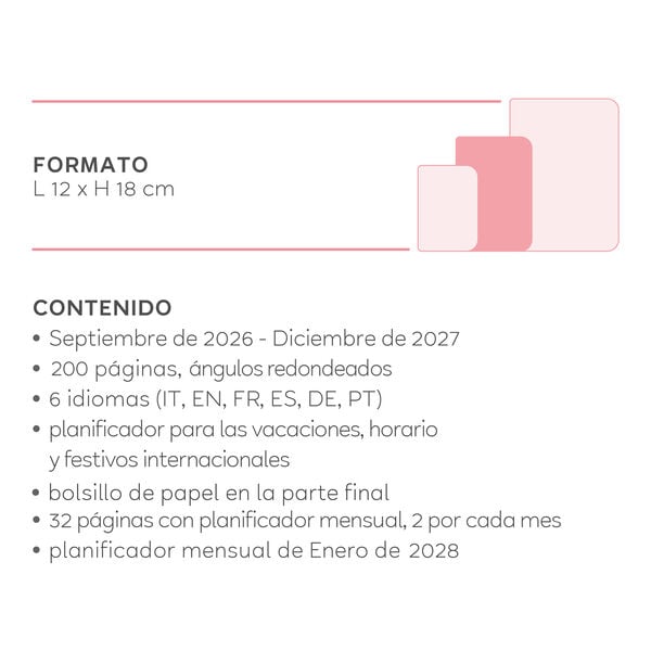 Agenda Semanal Fotográfica 2026/2027 16 Meses - Bee - Medium