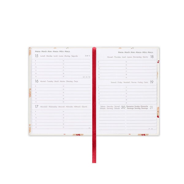 Agenda 12 Mesi Settimanale Fotografica  Mini 2027 - Teddy Bear White