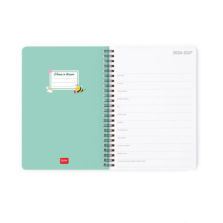 16-Month Weekly Diary for 2026/2027 - Bee - Spiral-Bound - Large 16-Month Weekly Diary for 2026/2027 - Bee - Spiral-Bound - Large