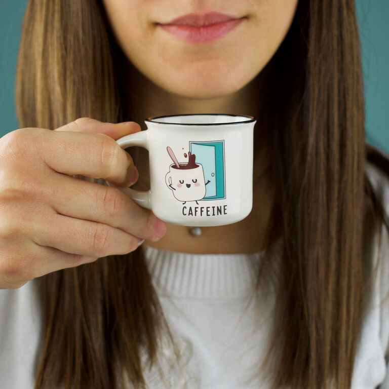 Set De 4 Tasses à Espresso En Céramique MIAMIO - 90ml, Sans Poignée, Design Moderne - Beige Pastel, Lavables Au Lave-vaisselle
