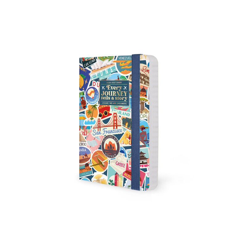 Agenda 2026/2027 Settimanale Fotografica 16 Mesi - Travel Stickers - Con Notebook - Small
