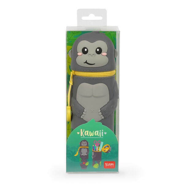 Gorilla "Wild but Kind" 2-in-1 Silicone Pencil Case - Kawaii
