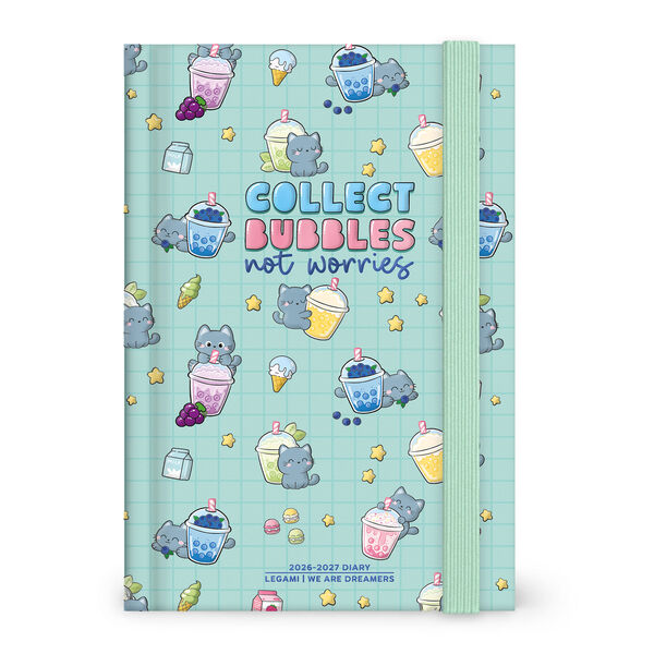 Agenda Diaria Fotográfica 2026/2027 16 Meses - Kitty Bubble Tea - Medium