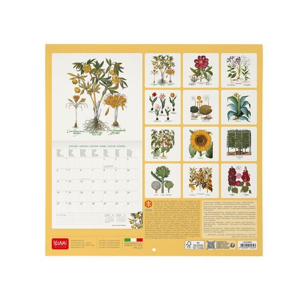Calendario da Parete 2027 - 30 x 29 cm - Herbarium