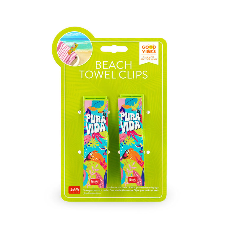 Set di 2 Mollette Ferma Telo Mare - Pura Vida - Beach Towel Clips