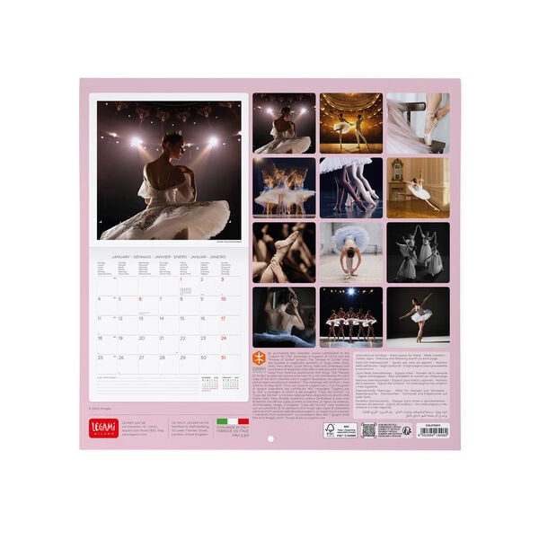Calendario da Parete 2027 - 30 x 29 cm - Ballet