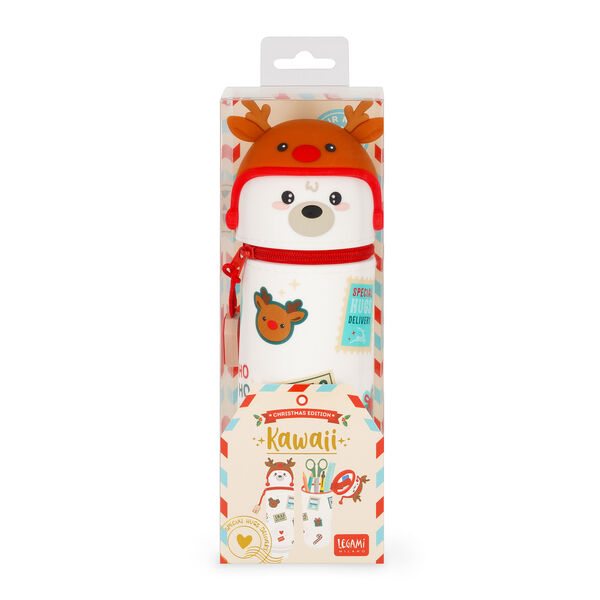 Astuccio di Natale 2 in 1 in Silicone Polar Bear - Kawaii