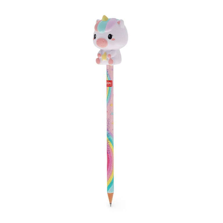 Pencil with Squishy Unicorn "Believe In Magic" - Squeezies Pencil with Squishy Unicorn "Believe In Magic" - Squeezies