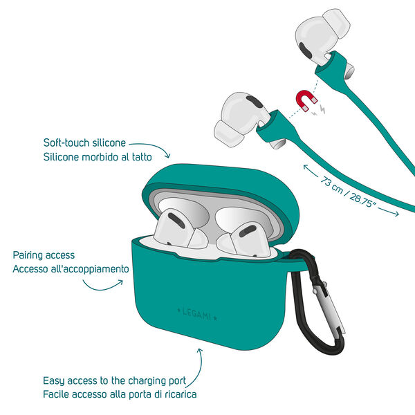 Turquoise Case and Cord Set for AirPods Pro - Air'n’Go, , zoo