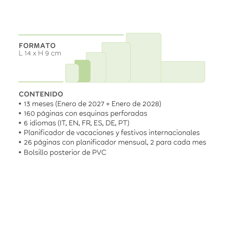 Agenda de 13 Meses Semanal en Forma de Álbum Small 2027 - Deep Teal