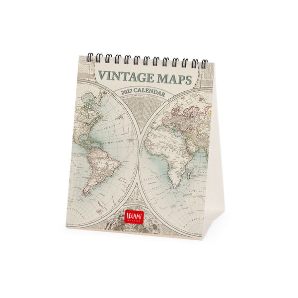 Calendario da Tavolo 2027 - 12 x 14,5 cm - Vintage Maps