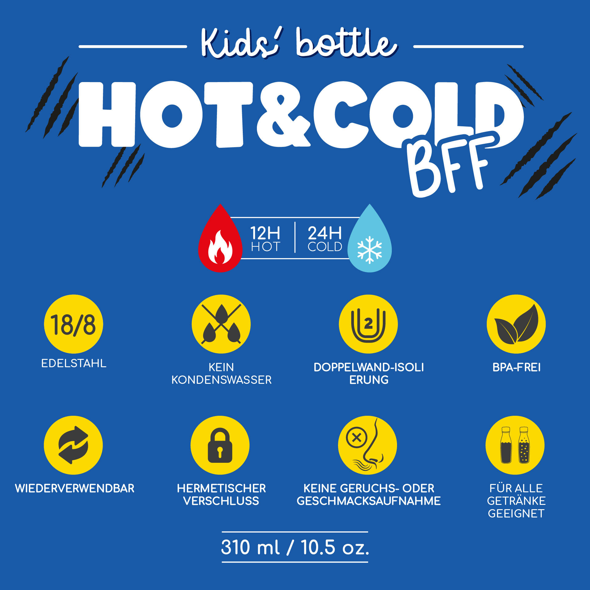 Tiger Family Isolierte Edelstahl-Trinkflasche Für Kinder | 590 Ml, Mit Strohhalm | Hält 24h Kalt, 8h Warm
