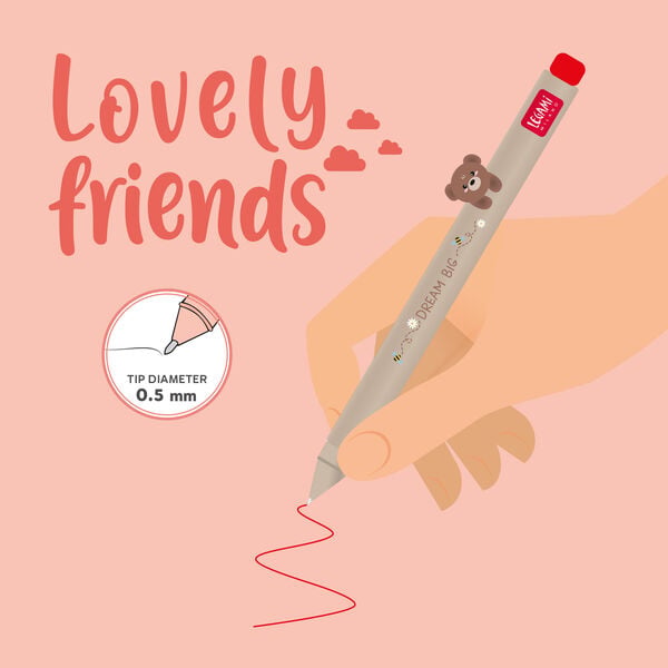 Gel Pen with "Dream Big" Teddy Bear Animal Decoration - Lovely Friends