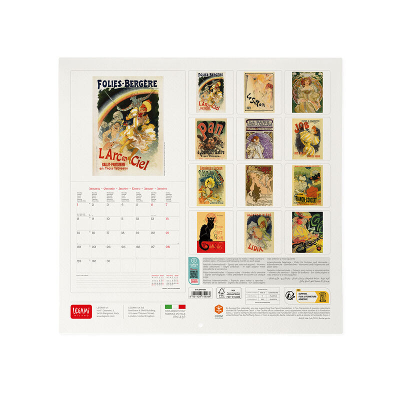 Wall Calendar 2024 - 30 x 29 Cm BELLE EPOQUE 