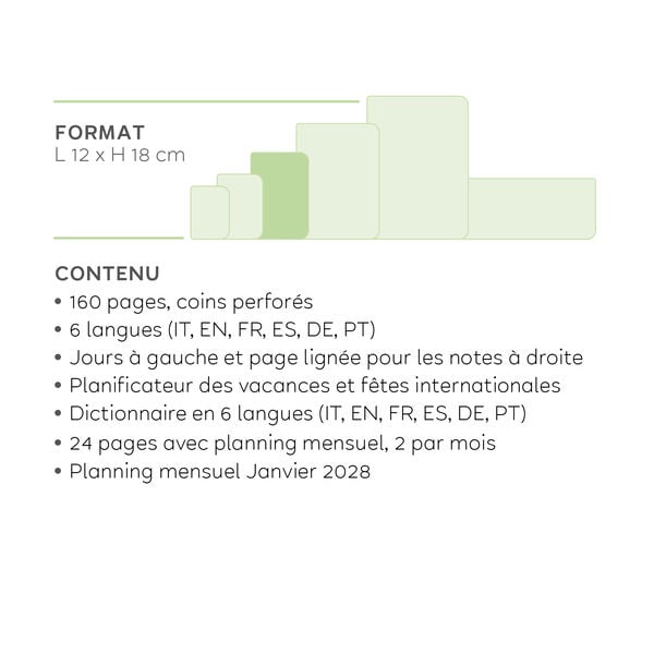 Agenda 12 Mois Semainier Medium avec Carnet 2027 - Sunrise Lover