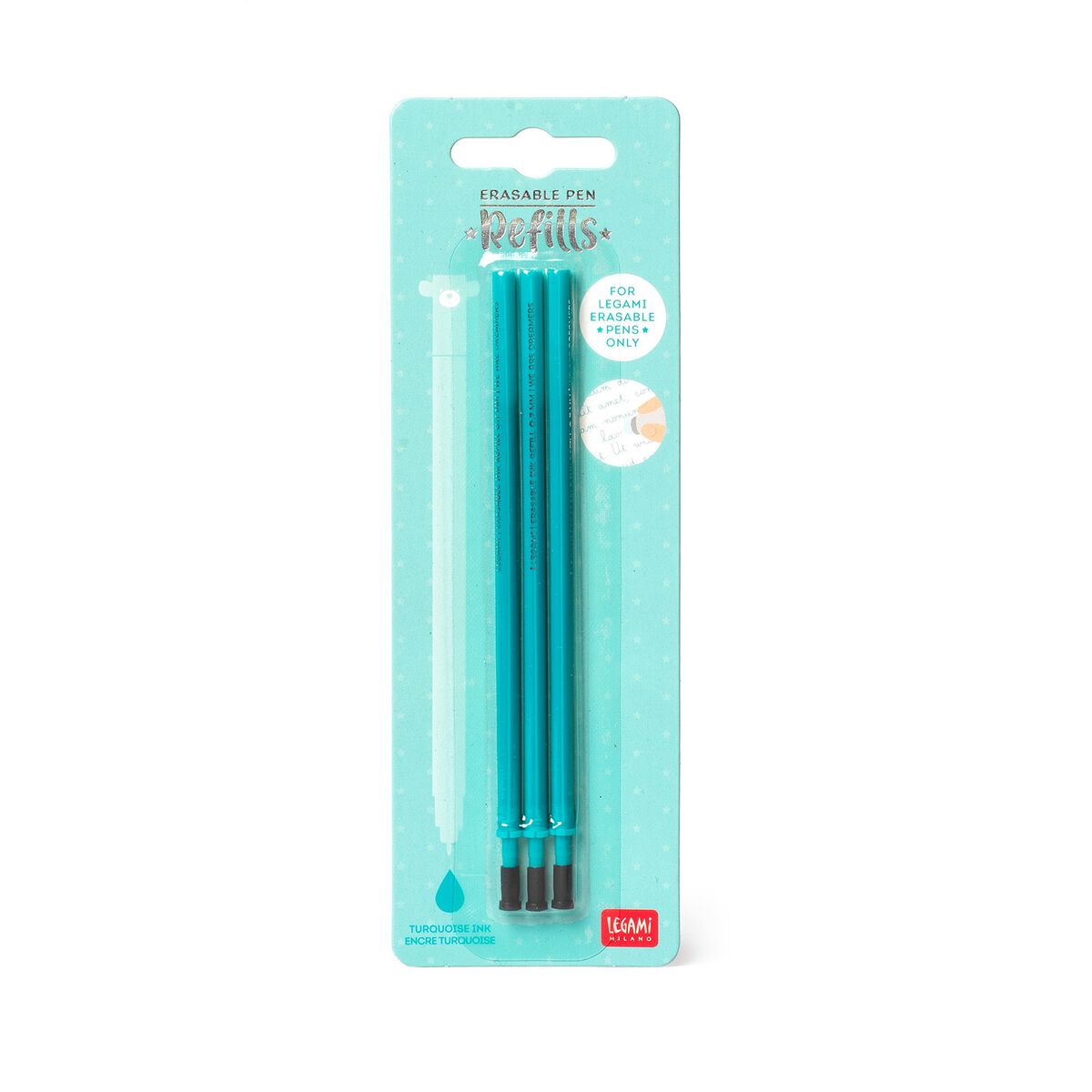Penna Gel Cancellabile Legami Flora &ndash; Inchiostro Turchese Termosensibile, Punta 0,7 Mm, Confezione Da 2, Ricaricabile