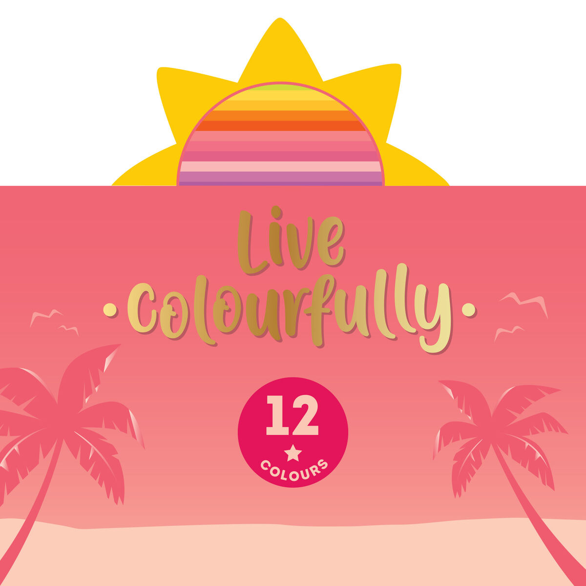 Set of 12 Colouring Pencils - Live Colourfully, , zoo