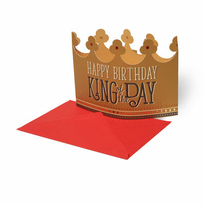 3D Greeting Card - Happy Birthday - King Crown