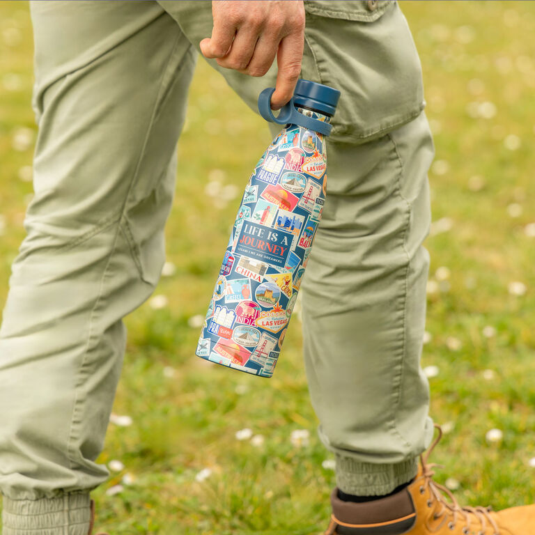 800 ml Vacuum Bottle - Travel Stickers - Hot & Cold 800 ml Vacuum Bottle - Travel Stickers - Hot & Cold