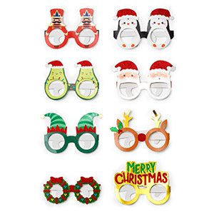 Set of 8 Christmas Paper Eyeglasses