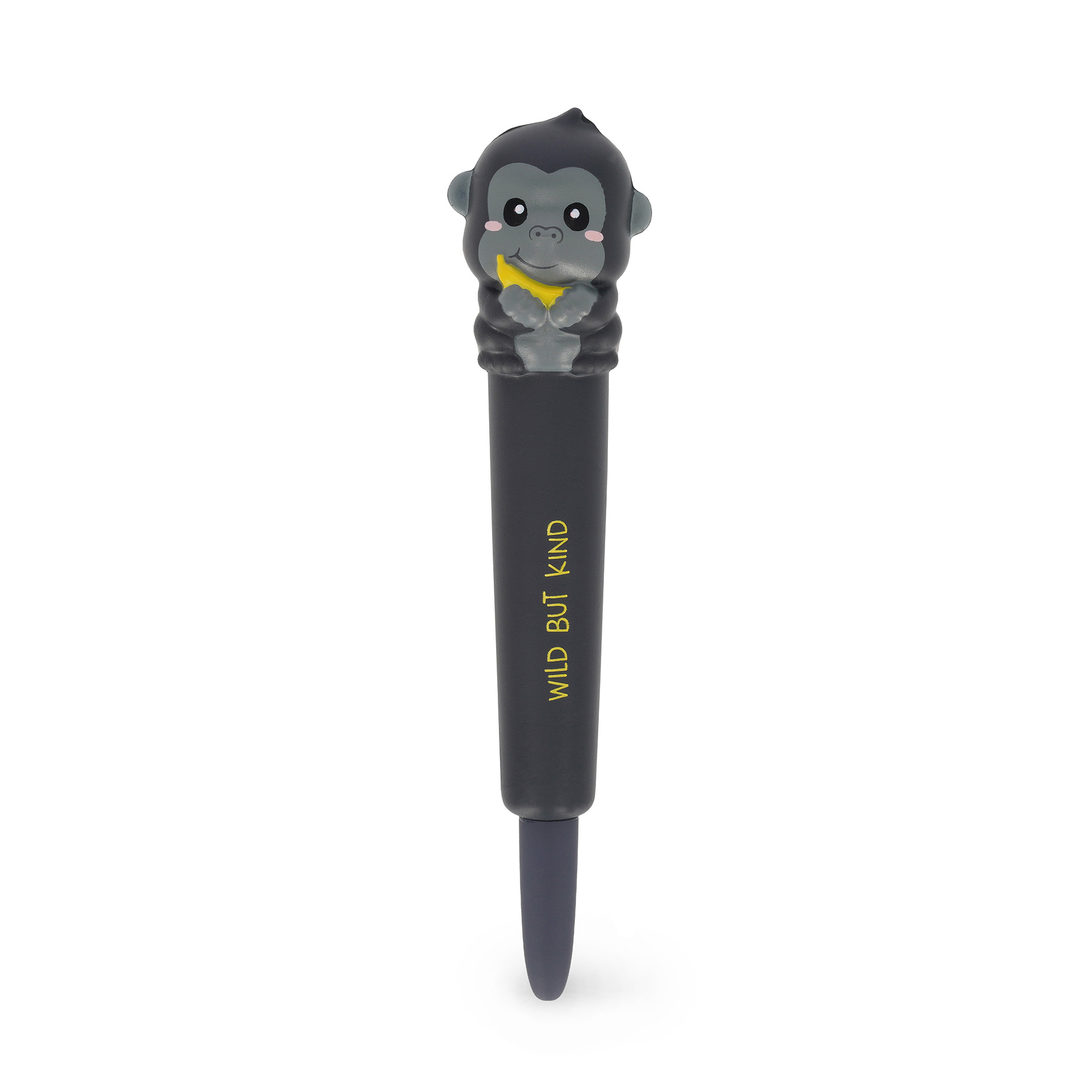 Legami Verde/Nero/Bianco - Penna Antistress Gorilla "Wild But Kind" - Squeezies
