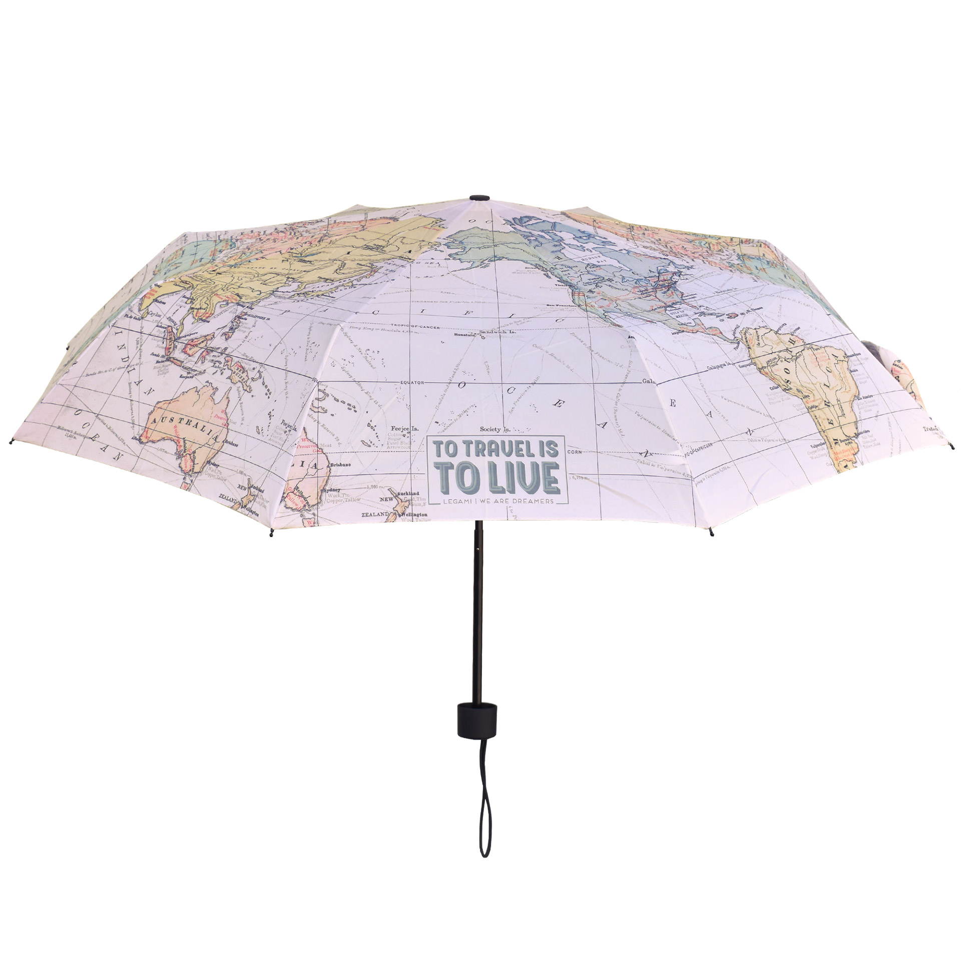 Legami Nero - Ombrello Pieghevole Travel - Folding Umbrella