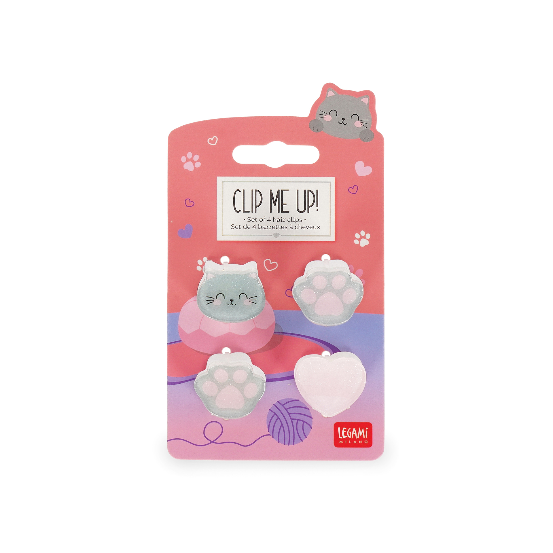 Legami - Set Di 4 Mini Mollette Per Capelli Kitty - Clip Me Up!