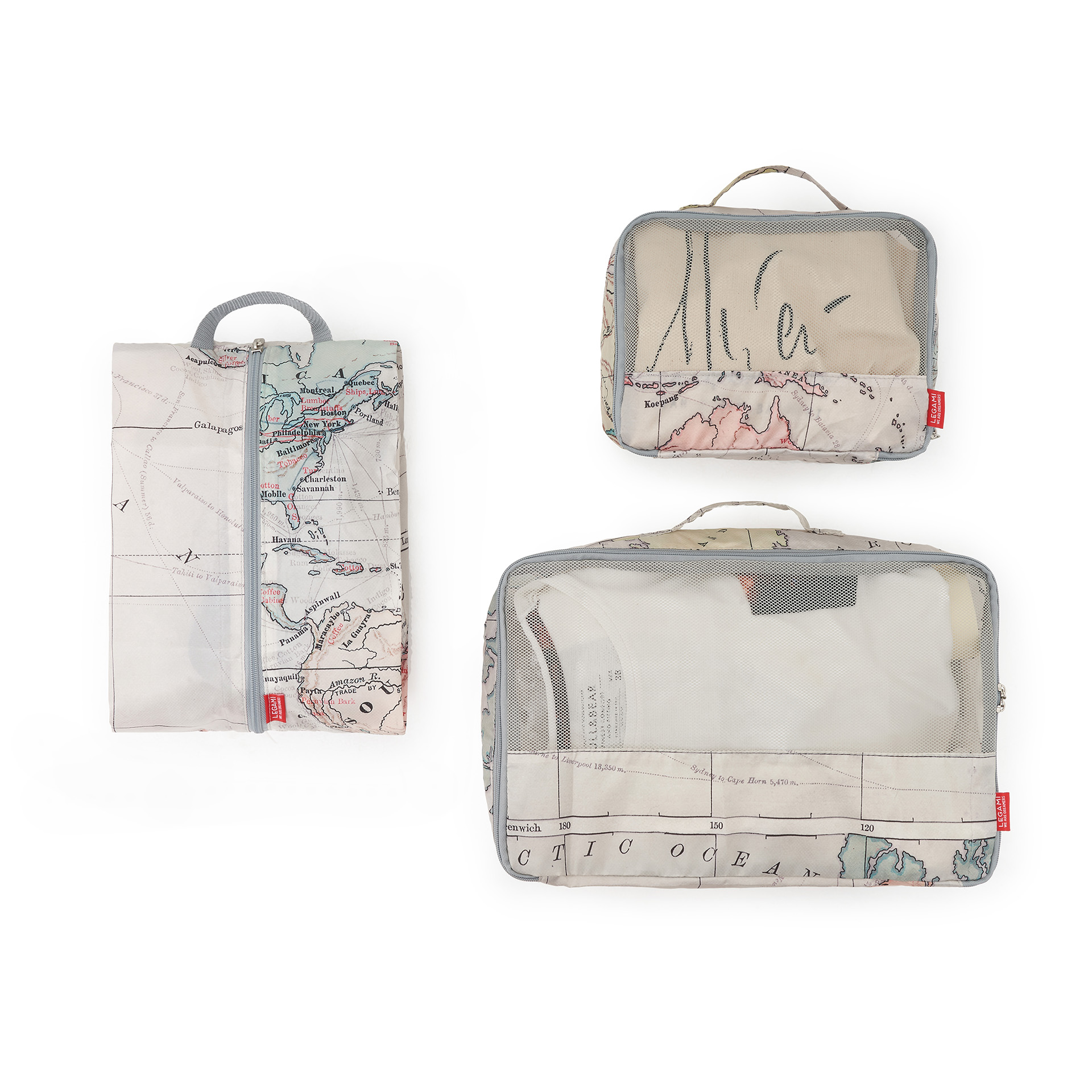 Legami - Set Di Tre Buste Da Viaggio - Travel Organizer