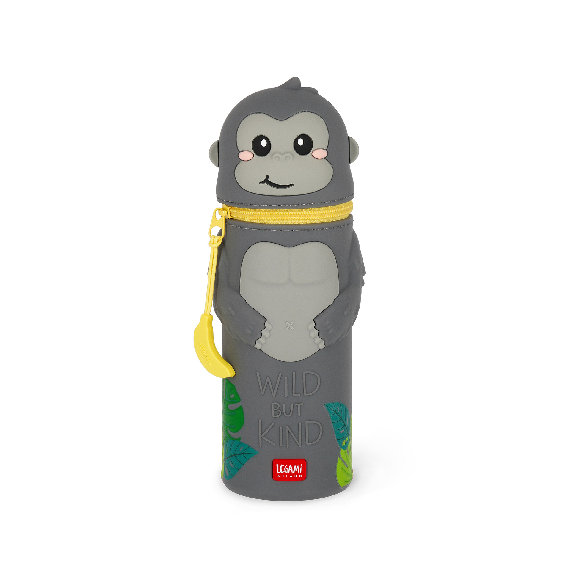 Legami - Astuccio 2-In-1 In Silicone Gorilla "Wild But Kind" - Kawaii
