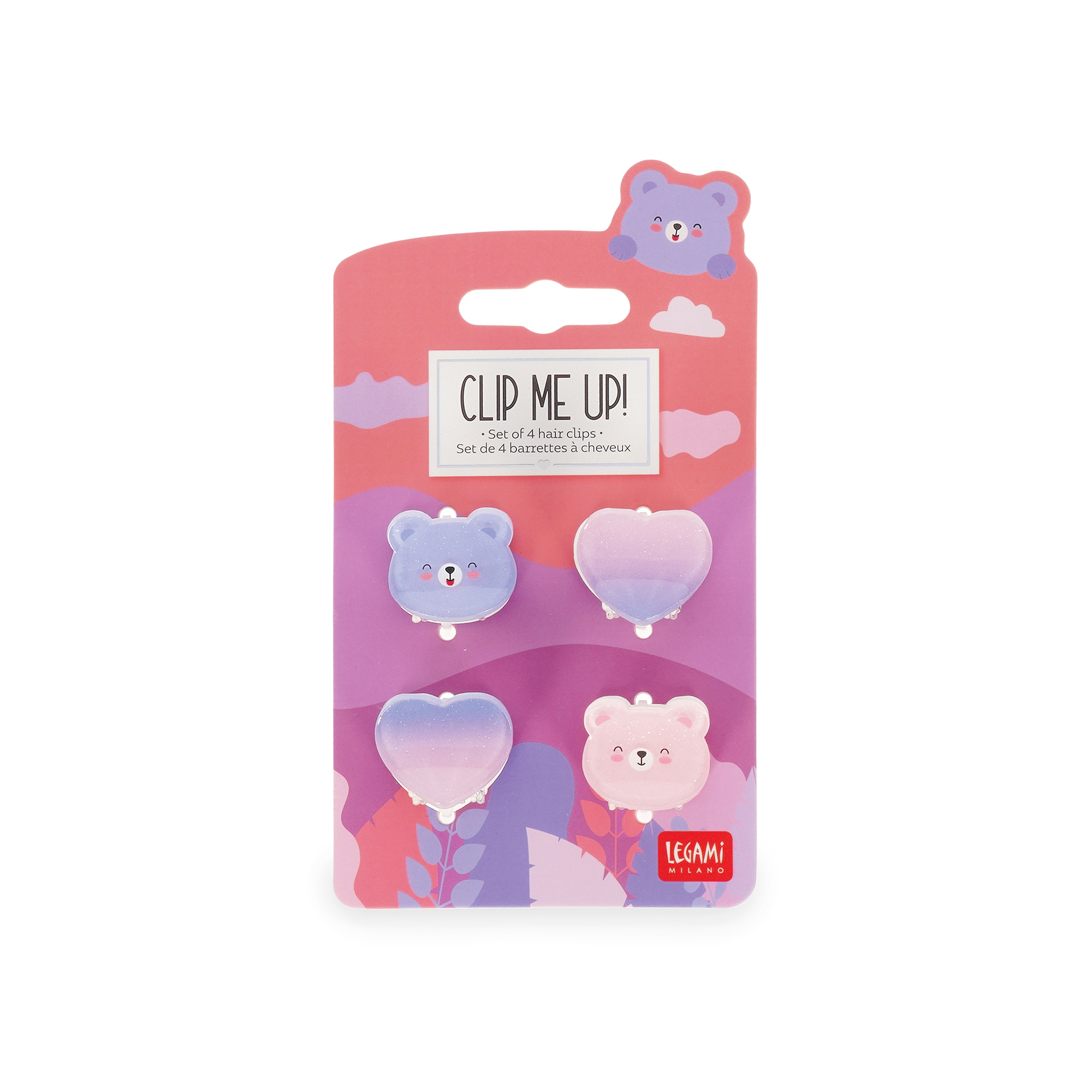 Legami - Set Di 4 Mini Mollette Per Capelli Teddy - Clip Me Up!